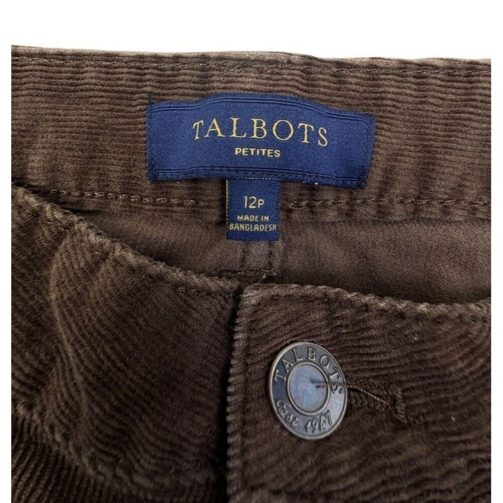 Talbots Petites Heritage Brown Corduroy Straight Leg Pants 12P Fall Preppy - Picture 6 of 16